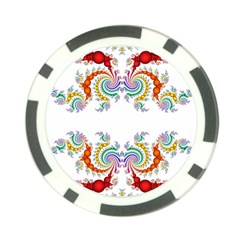 Fractal Kaleidoscope Of A Dragon Head Poker Chip Card Guard (10 Pack) by Amaryn4rt