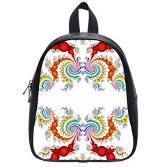 Fractal Kaleidoscope Of A Dragon Head School Bags (small)  by Amaryn4rt