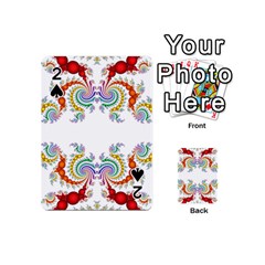 Fractal Kaleidoscope Of A Dragon Head Playing Cards 54 (mini)  by Amaryn4rt