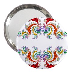 Fractal Kaleidoscope Of A Dragon Head 3  Handbag Mirrors by Amaryn4rt