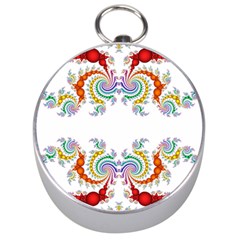 Fractal Kaleidoscope Of A Dragon Head Silver Compasses by Amaryn4rt