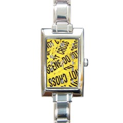 Crime Scene Rectangle Italian Charm Watch by Valentinaart