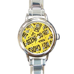 Crime Scene Round Italian Charm Watch by Valentinaart