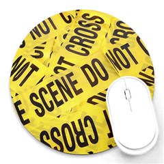 Crime Scene Round Mousepads by Valentinaart