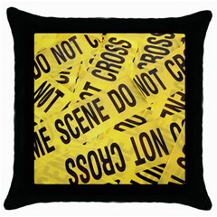 Crime Scene Throw Pillow Case (black) by Valentinaart