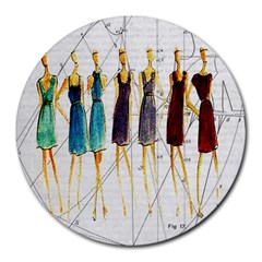 Fashion Sketch  Round Mousepads by Valentinaart