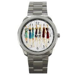 Fashion Sketch  Sport Metal Watch by Valentinaart