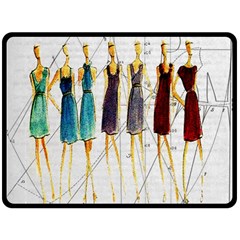 Fashion Sketch  Fleece Blanket (large)  by Valentinaart