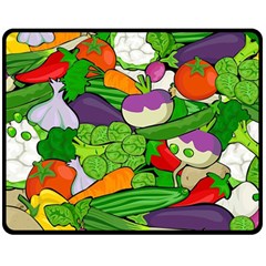 Vegetables  Double Sided Fleece Blanket (medium)  by Valentinaart