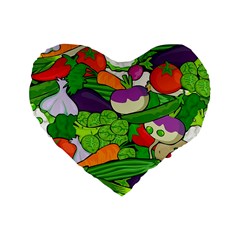 Vegetables  Standard 16  Premium Flano Heart Shape Cushions by Valentinaart