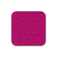 Pink Pattern Rubber Square Coaster (4 Pack)  by Valentinaart