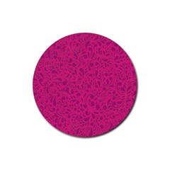 Pink Pattern Rubber Coaster (round)  by Valentinaart