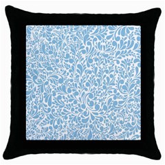 Blue Pattern Throw Pillow Case (black) by Valentinaart