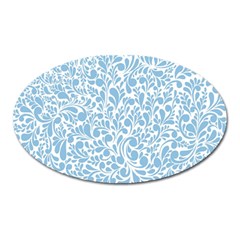 Blue Pattern Oval Magnet by Valentinaart