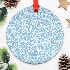 Blue Pattern Round Ornament (two Sides)