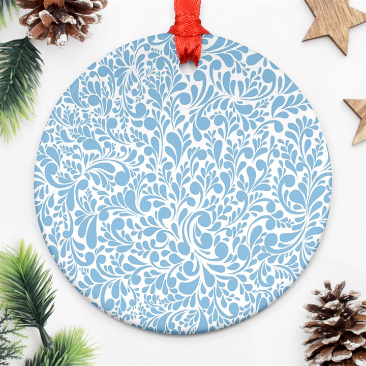 Blue pattern Round Ornament (Two Sides)