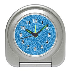 Blue Pattern Travel Alarm Clocks by Valentinaart