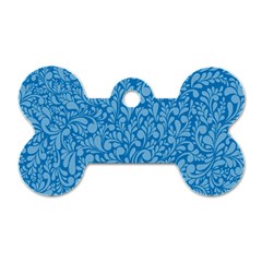 Blue Pattern Dog Tag Bone (one Side) by Valentinaart