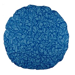 Blue Pattern Large 18  Premium Round Cushions by Valentinaart