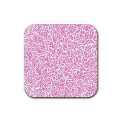 Pink Pattern Rubber Coaster (square)  by Valentinaart