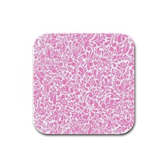 Pink Pattern Rubber Square Coaster (4 Pack)  by Valentinaart