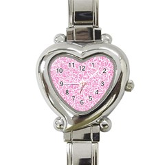 Pink Pattern Heart Italian Charm Watch by Valentinaart