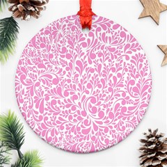 Pink Pattern Round Ornament (two Sides)