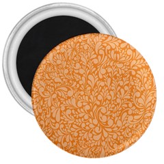 Orange Pattern 3  Magnets by Valentinaart