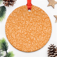 Orange Pattern Ornament (round) by Valentinaart