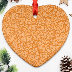 Orange Pattern Ornament (heart) by Valentinaart