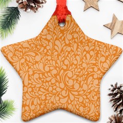 Orange Pattern Ornament (star) by Valentinaart