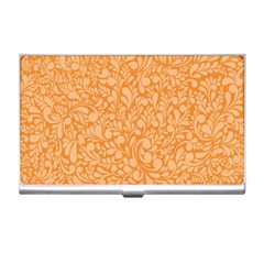 Orange Pattern Business Card Holders by Valentinaart