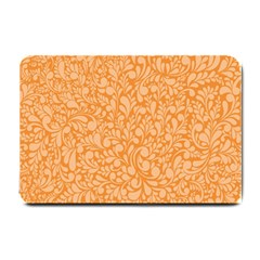 Orange Pattern Small Doormat  by Valentinaart