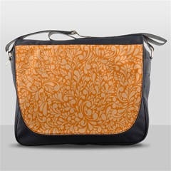 Orange Pattern Messenger Bags by Valentinaart