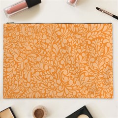 Orange Pattern Cosmetic Bag (xxl)  by Valentinaart