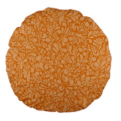 Orange Pattern Large 18  Premium Flano Round Cushions by Valentinaart