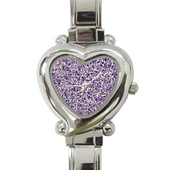 Purple Pattern Heart Italian Charm Watch by Valentinaart