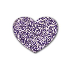 Purple Pattern Heart Coaster (4 Pack) 