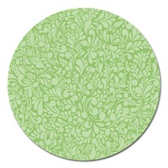 Green Pattern Magnet 5  (round) by Valentinaart