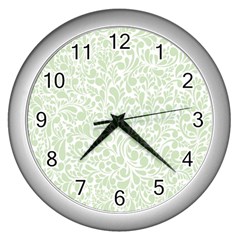 Pattern Wall Clocks (silver)  by Valentinaart