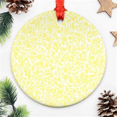 Yellow Pattern Round Ornament (two Sides)