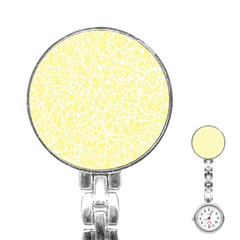 Yellow Pattern Stainless Steel Nurses Watch by Valentinaart