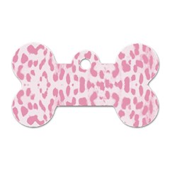 Leopard Pink Pattern Dog Tag Bone (one Side) by Valentinaart