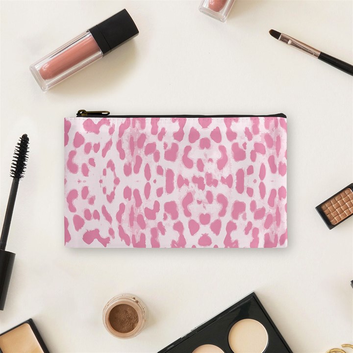 Leopard pink pattern Cosmetic Bag (Small) 