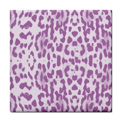 Purple Leopard Pattern Tile Coasters by Valentinaart