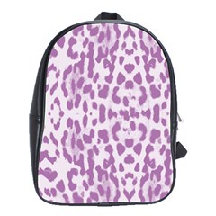 Purple Leopard Pattern School Bags(large)  by Valentinaart