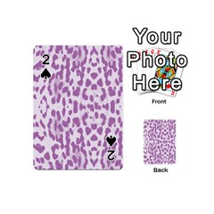 Purple Leopard Pattern Playing Cards 54 (mini)  by Valentinaart