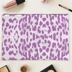 Purple Leopard Pattern Cosmetic Bag (xxl)  by Valentinaart