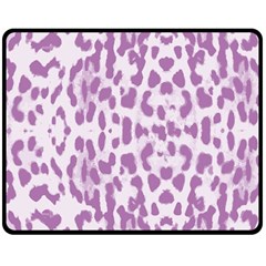 Purple Leopard Pattern Double Sided Fleece Blanket (medium)  by Valentinaart