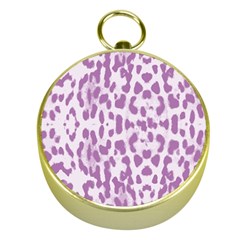 Purple Leopard Pattern Gold Compasses by Valentinaart